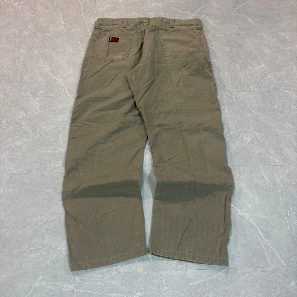 Wrangler Riggs Workwear Mens 36x30 Khaki Ripstop Carpenter Pants 103W045DK